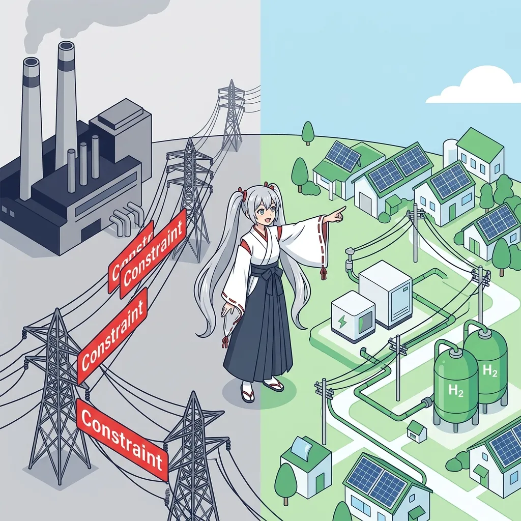 集中型グリッドとマイクログリッドの対比インフォグラフィック