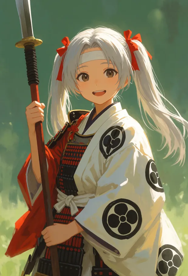 1335年に鎌倉を守った側のイメージ（aiko が当時の守将のいでたちで立つ）