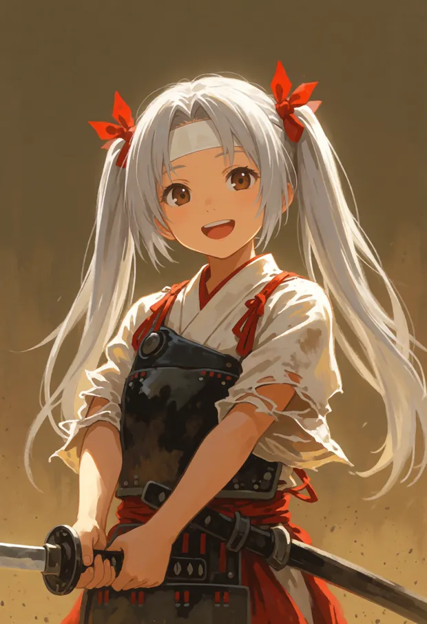 1335年に鎌倉を守った側のイメージ（aiko が当時の守将のいでたちで立つ）