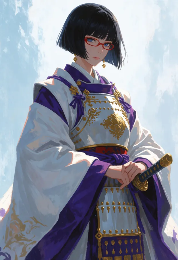 1337年に鎌倉を攻めた側のイメージ（sa-tan が当時の攻め手のいでたちで立つ）