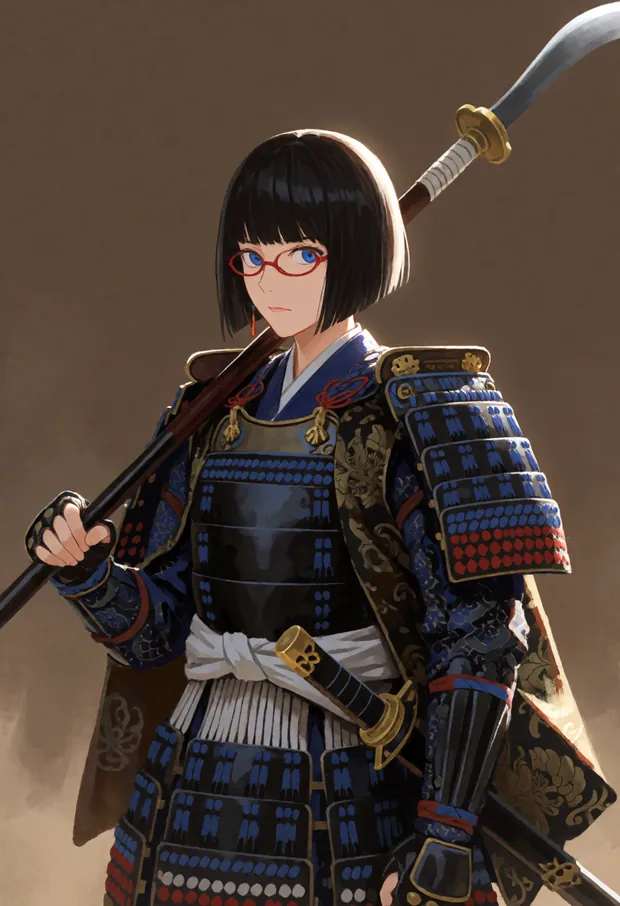 1352年に鎌倉を攻めた側のイメージ（sa-tan が当時の攻め手のいでたちで立つ）