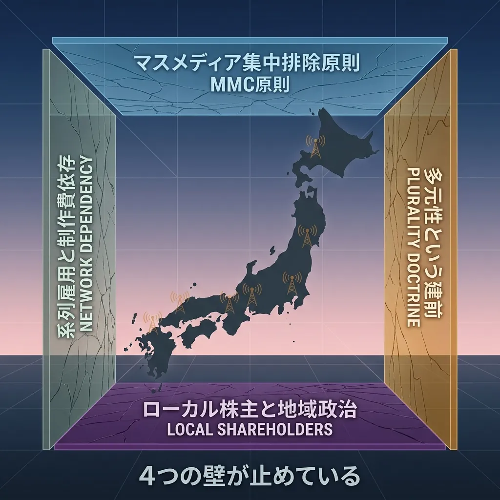 地方局再編はなぜ進まないのか — 127社を縛る4つの壁と、米国Sinclairモデルとの決定的な差