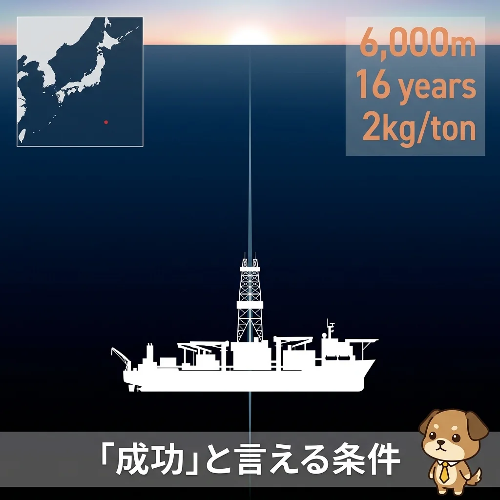 南鳥島レアアース泥——16年回収のプロジェクトが『成功』と言える条件