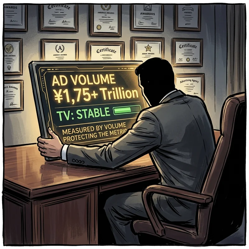 広告代理店メディア局長のシルエット風刺画