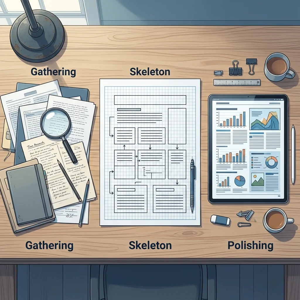 編集工程の横に並ぶ、材料と未確定点と見せ方のメモ