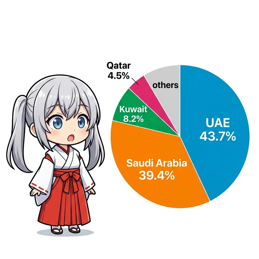 日本の原油輸入先の内訳（2024年）