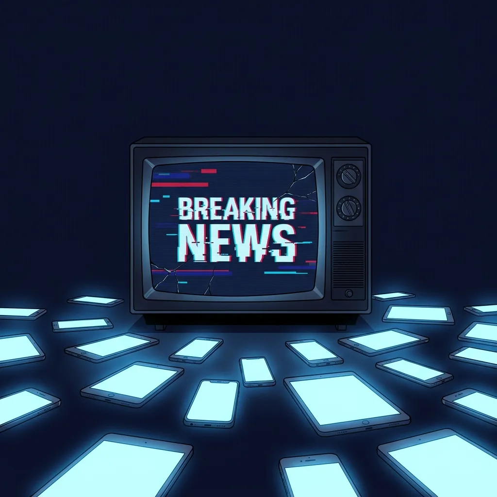 オールドメディアとアテンション・エコノミーを表すイラスト